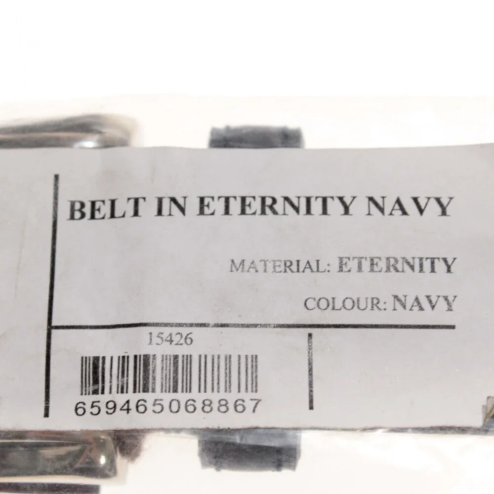 Di Bianco NWT Cut to Size Dress Belt In Solid Navy Blue Leather One Size